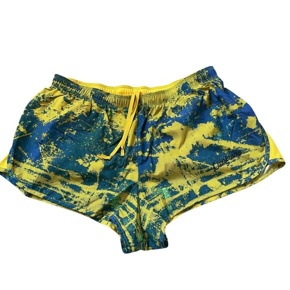 Nike Dri-FIT LIVESTRONG Running Shorts XL | Blue/Yellow Graphic Print, NWOT - Picture 1 of 8